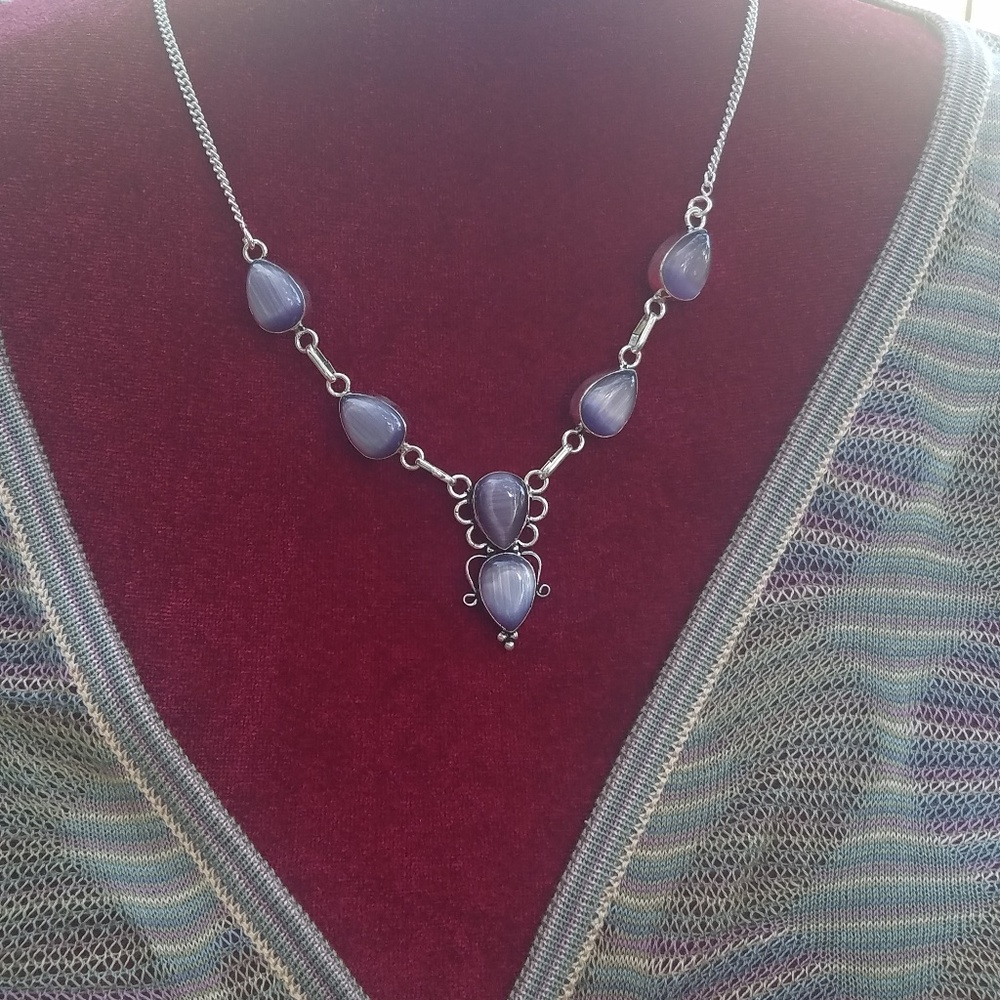 beautiful purple stone necklace